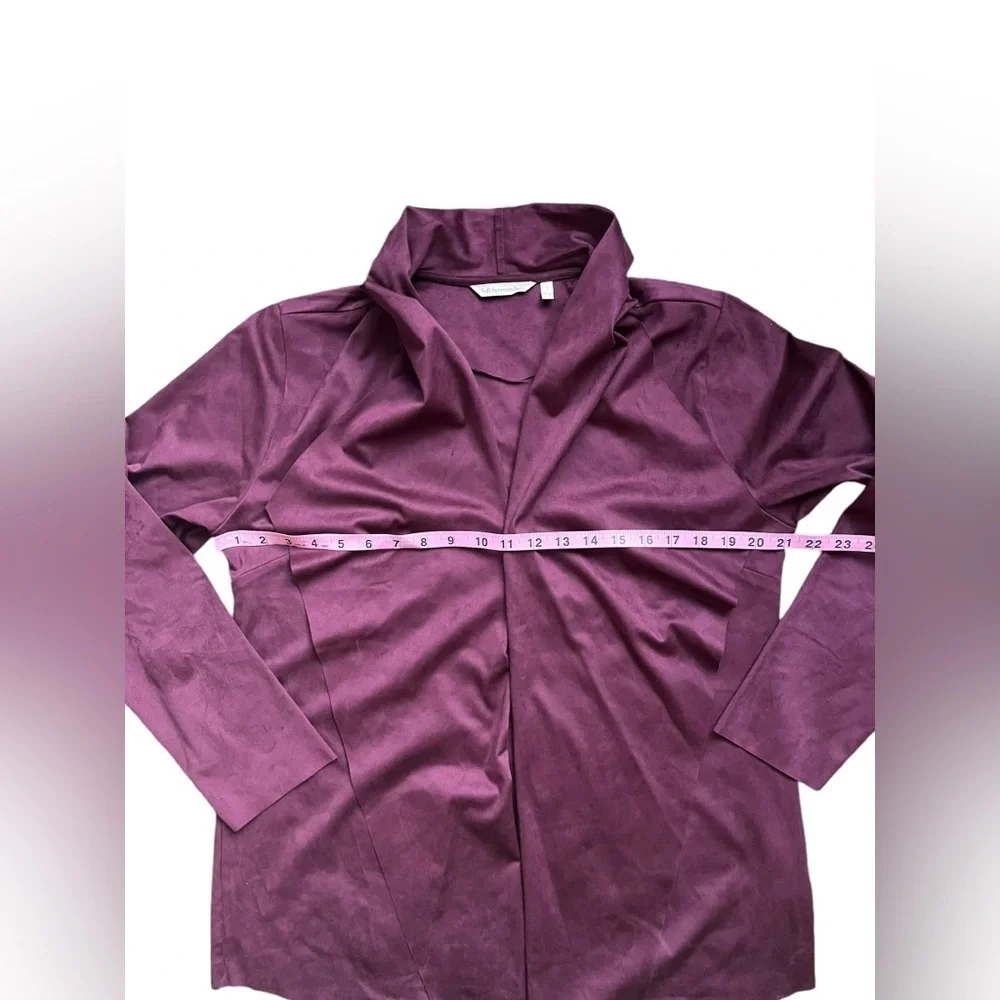 NWOT Soft Surroundings Faux Suede Shape Drape Jacket in Purple Wine Size large